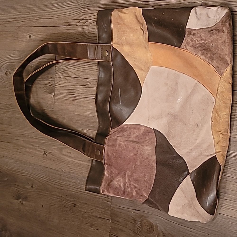 Multitone Leather Patchwork Tote Bag - image 2